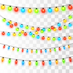 Wall Mural - christmas lights. colorful xmas garland.