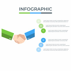 Poster - Business infographic. Infographics diagram with Businessman handshake. template for presentation. partner concept.