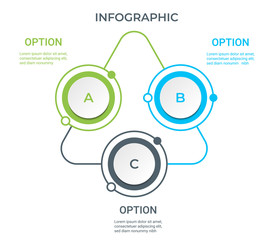 Poster - Business Infographic. Diagram with 3 steps, options, or processes. Infographics  template for presentation.