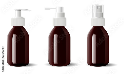 Download Amber Glass Medical Aerosol Containers Pump Dispenser For Liquid Moisturizer Cosmetics Brown Pharmaceutical Bottles With Dispenser Spray Caps 3s Realictic Mockup Product Set Stock Vector Adobe Stock
