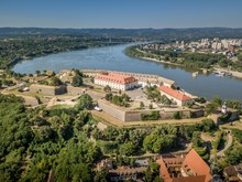 Aerial View Of Petrovaradin Novi Sad Fortress From The Austria Turkish Times In Serbia Former Yugoslavia Along The Danube River