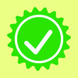© Maksim - Green approved star sticker vector illustration isolated