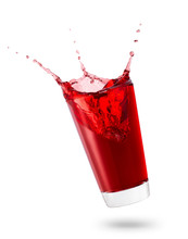 Falling Glass With Red Juice