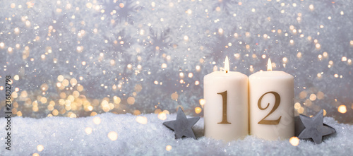 golden Bokeh Advent 2. Sonntag Tableau sur Toile