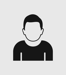 Fototapete - Man profile Icon on gray Background