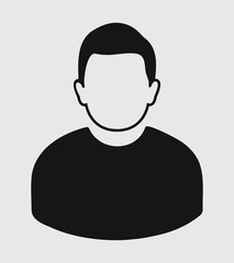 Fototapete - Man profile Icon on gray Background