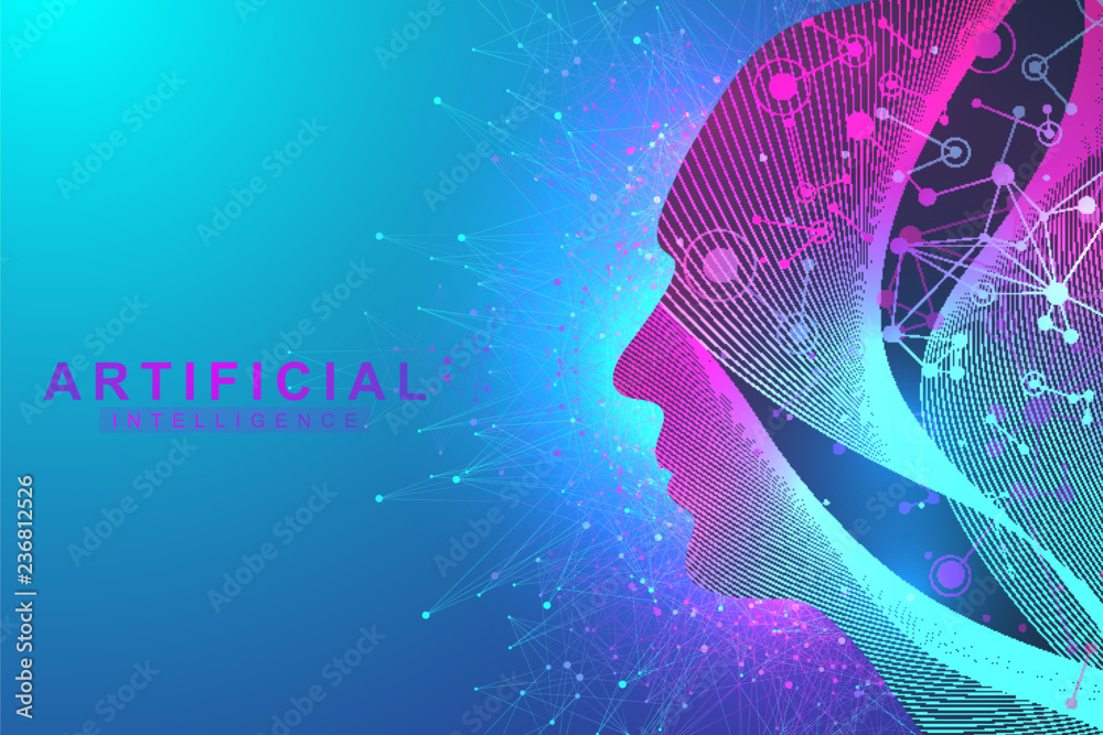 futuristic ai algorithm and machine learning process... Futuristic Artificial Intelligence and Machine Learning Concept.. Human ...