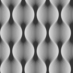 Lines pattern in trendy style. Black seamless wavy background