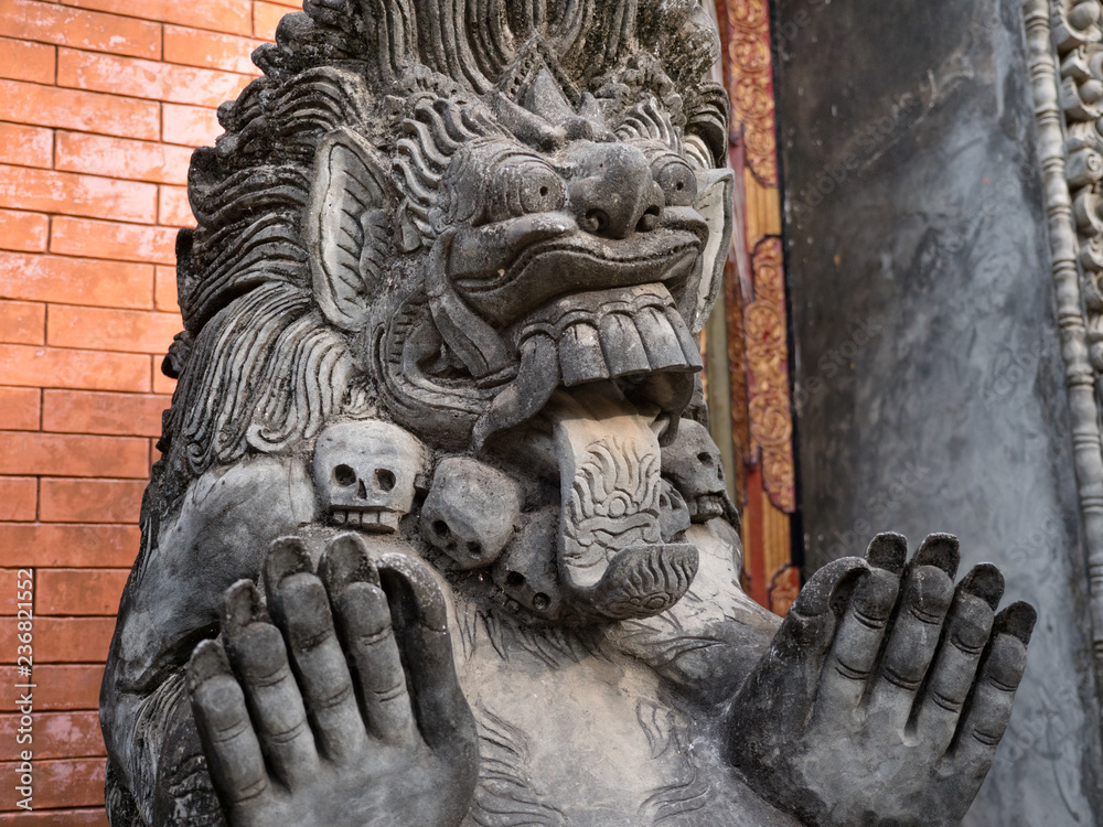 Hindu temple with statues of the gods on Bali island, Indonesia ...