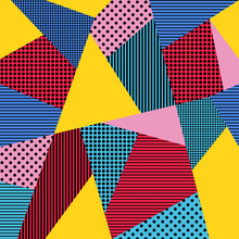Geometric 90s Memphis Pattern Vector Background Bright Color Shapes 