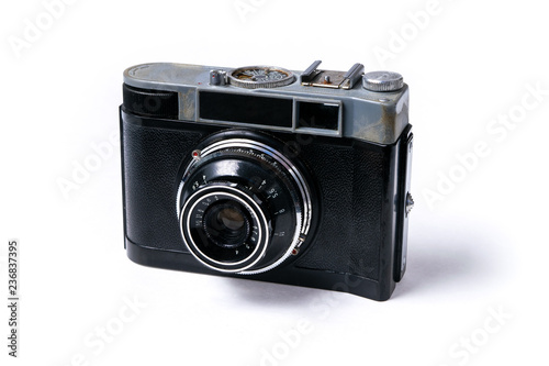 Photographie Retro soviet film photographic camera isolated on white background