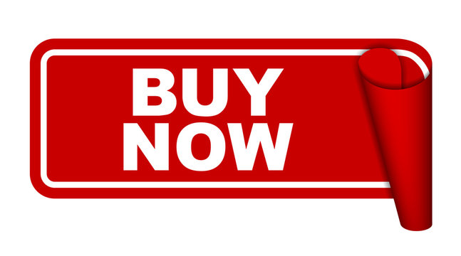 red vector banner buy now