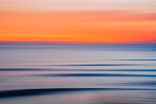 Orange Sunset With Waves
