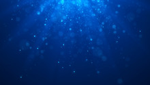 Christmas Blue Background. Abstract Magic Light Background. Bokeh Background. 3d Rendering.