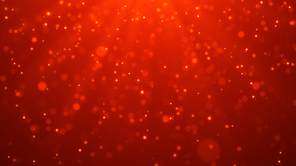 Christmas red background. Abstract magic light background. Bokeh background. 3d rendering.