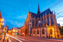 Church Of Our Blessed Lady Of The Sablon At Sunset, Brussels, Belgium