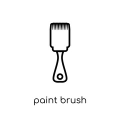 Paint brush icon. Trendy modern flat linear vector Paint brush icon on white background from thin line Construction collection