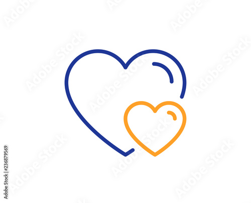 Couple Love Line Icon Two Hearts Sign Valentines Day Symbol Colorful Outline Concept Blue And Orange Thin Line Color Icon Hearts Vector Buy This Stock Vector And Explore Similar Vectors At