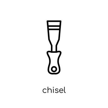 Chisel icon. Trendy modern flat linear vector Chisel icon on white background from thin line Construction collection