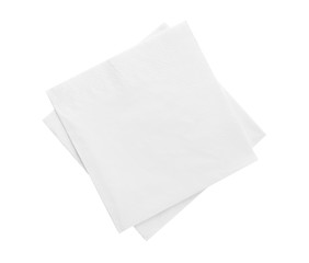 Wall Mural - Clean paper napkins on white background, top view