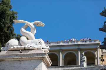 Statues in the Piazza del Popolo in Rome