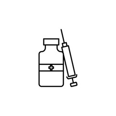 Poster - Drug, medication, injection, icon. Element of anti aging outline icon for mobile concept and web apps. Thin line Drug, medication, injection, icon can be used for web and mobile