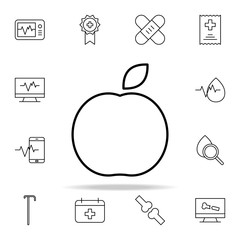 Poster - apple icon. Medical icons universal set for web and mobile