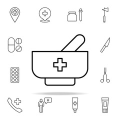 Poster - mortar medical icon. Medical icons universal set for web and mobile