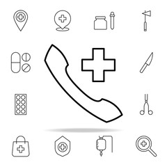 Poster - phone call hospital icon. Medical icons universal set for web and mobile