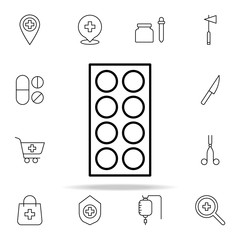Poster - pill packet icon. Medical icons universal set for web and mobile