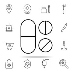 Poster - pills icon. Medical icons universal set for web and mobile
