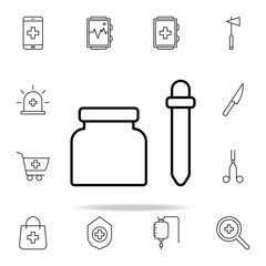 Poster - pipette icon. Medical icons universal set for web and mobile