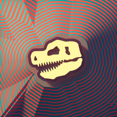 Aufkleber - Abstract colored cartoon dinosaur head symbol, button, colorful sign. 3d rendering.