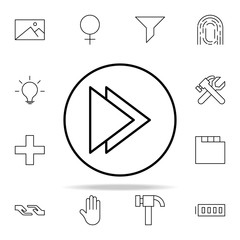 Poster - fast forward button icon. Minimal Universal Theme icons universal set for web and mobile