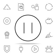 Poster - pause circular button icon. Minimal Universal Theme icons universal set for web and mobile