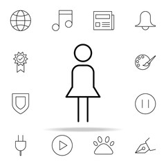 Aufkleber - woman with skirt icon. Minimal Universal Theme icons universal set for web and mobile