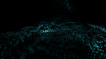 Poster - big data visualization 3d. digital background. data threads plot. big data. abstract 3d big data vis