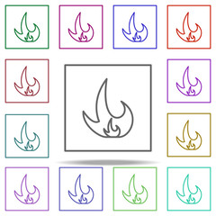 Poster - caution, flammable icon. Elements of packaging symbols in multi color style icons. Simple icon for websites, web design, mobile app, info graphics