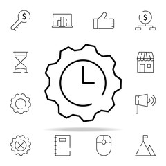 Poster - gear, clock, time icon. stratup icons universal set for web and mobile