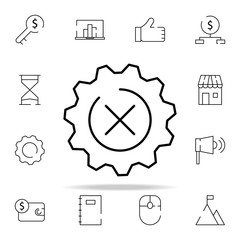 Poster - gear, setting, decline icon. stratup icons universal set for web and mobile