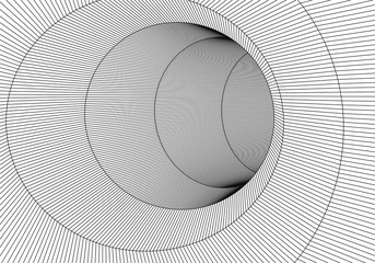 Poster - Tunnel or wormhole. Digital 3d wireframe tunnel. 3D tunnel grid. Network cyber technology. Surrealism. Background abstract vector image