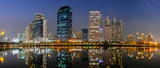 Fototapeta Miasto - Panorama building city night scene in Bangkok, Thailand.
