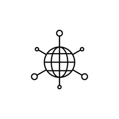 Poster - global management icon. Element of business icon. Premium quality graphic design icon. Signs and symbols collection icon for websites, web design, mobile app