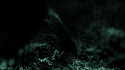 Poster - big data visualization 3d. digital background. data threads plot. big data. abstract 3d big data vis