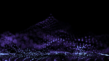 Poster - big data visualization 3d. digital background. data threads plot. big data. abstract 3d big data vis