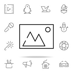 Poster - gallery, image, photo icon. christmas icons universal set for web and mobile