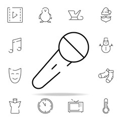 Poster - microphone, broadcast icon. christmas icons universal set for web and mobile