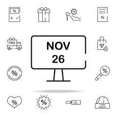 Aufkleber - cyber Monday in pc icon. cyber monday icons universal set for web and mobile