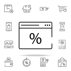 Aufkleber - online sale browser icon. cyber monday icons universal set for web and mobile
