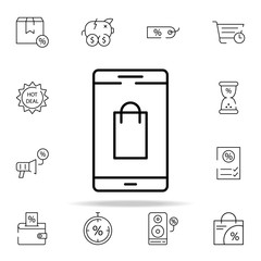 Poster - mobile shopping icon. cyber monday icons universal set for web and mobile